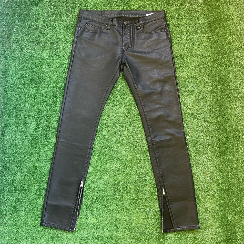 MNML leather pants with zippers and silver buttons